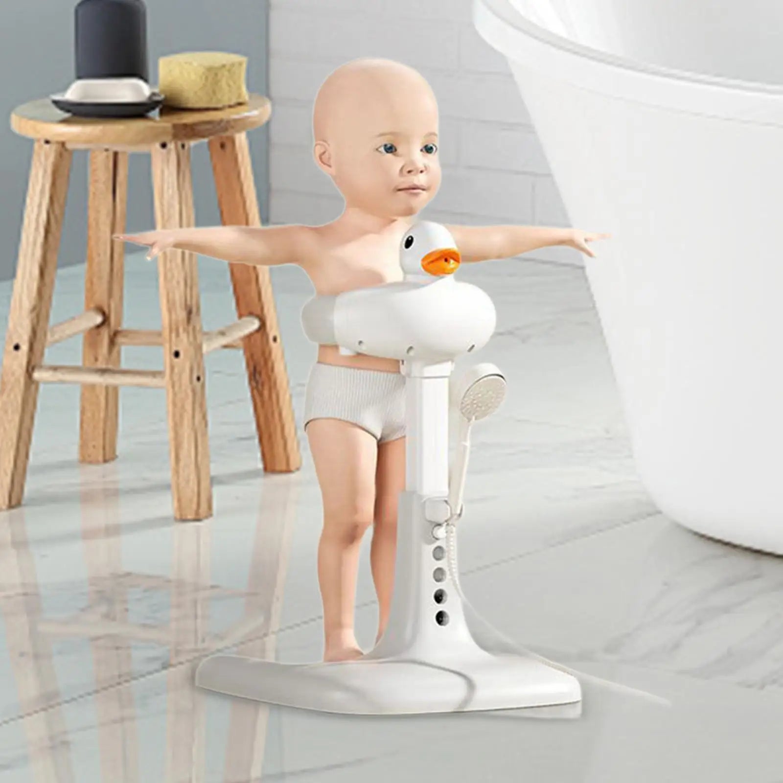 Baby Standing Bath Adjustable Anti Slip Baby Bath Support For Newborn 0-6 Months Infant Children'S Bathing Rack Home