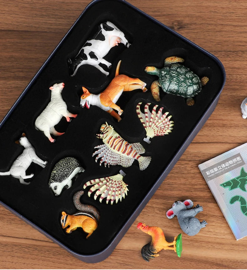 New DIY Assembled Simulated Insect & Animal Model - Children's Room Desktop Decoration Ornaments, Educational Toys & Kids' Gift