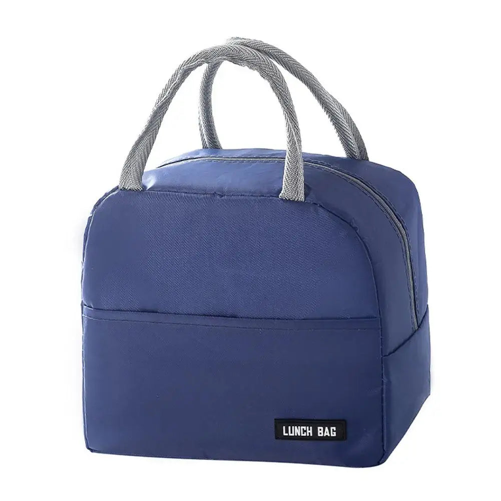 New portable lunch box bag solid color thickened thermal insulation bag insulated bento bag School work lunch bag with meal meal