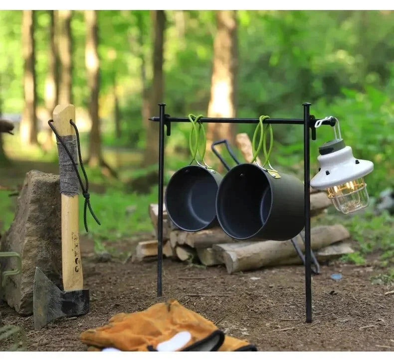 Outdoor camping cooking set kitchen supplies hard aluminum alloy material cookware set hiking and picnic equipment