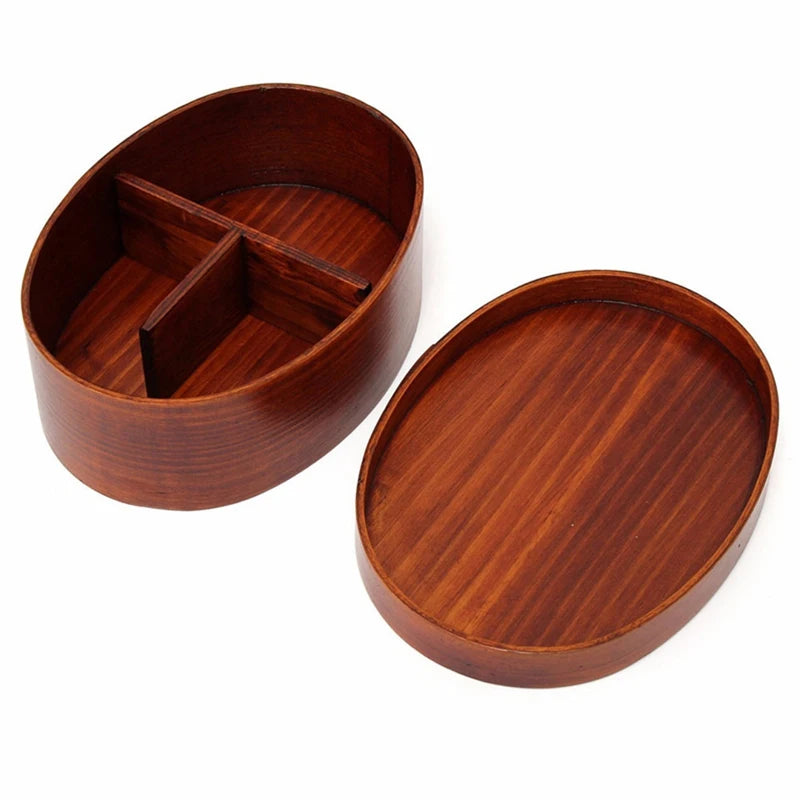 Wooden Lunch Box Japanese Bento Lunchbox Food Container Small Fruit Sushi Food Box Kids School Lunch Box Travel Picnic Tableware