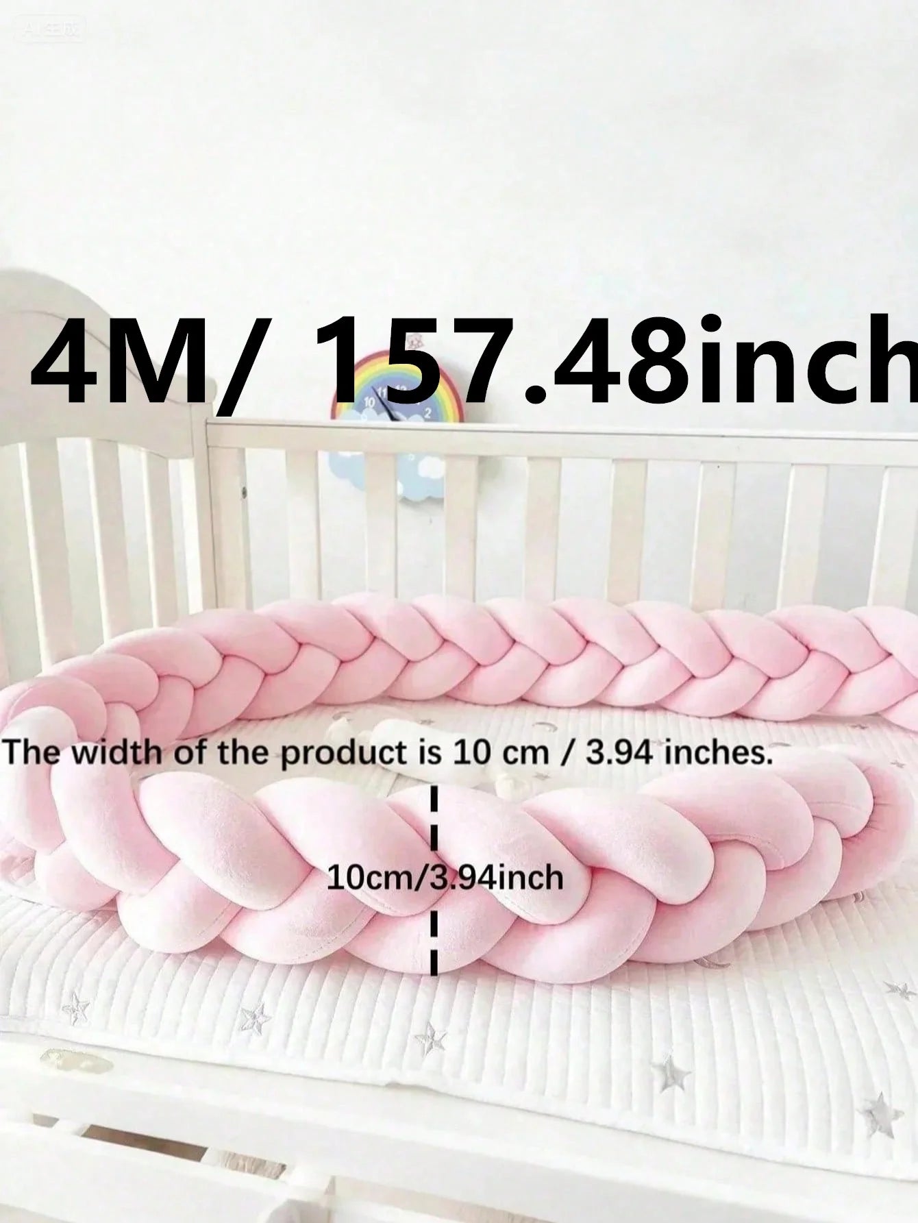 Baby Crib Protector Bed Braid Knot Cushion for Infant Kids 3 Shares Toddler Baby Bed Bumpers In The Crib Newborn 1M/2M/3M/4M