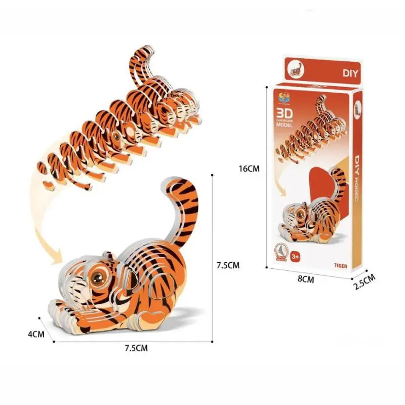 1 Set Kids Educational Montessori Toys Funny DIY Manual Assembly Three-dimensional Model Animal 3D Paper Puzzle Toy