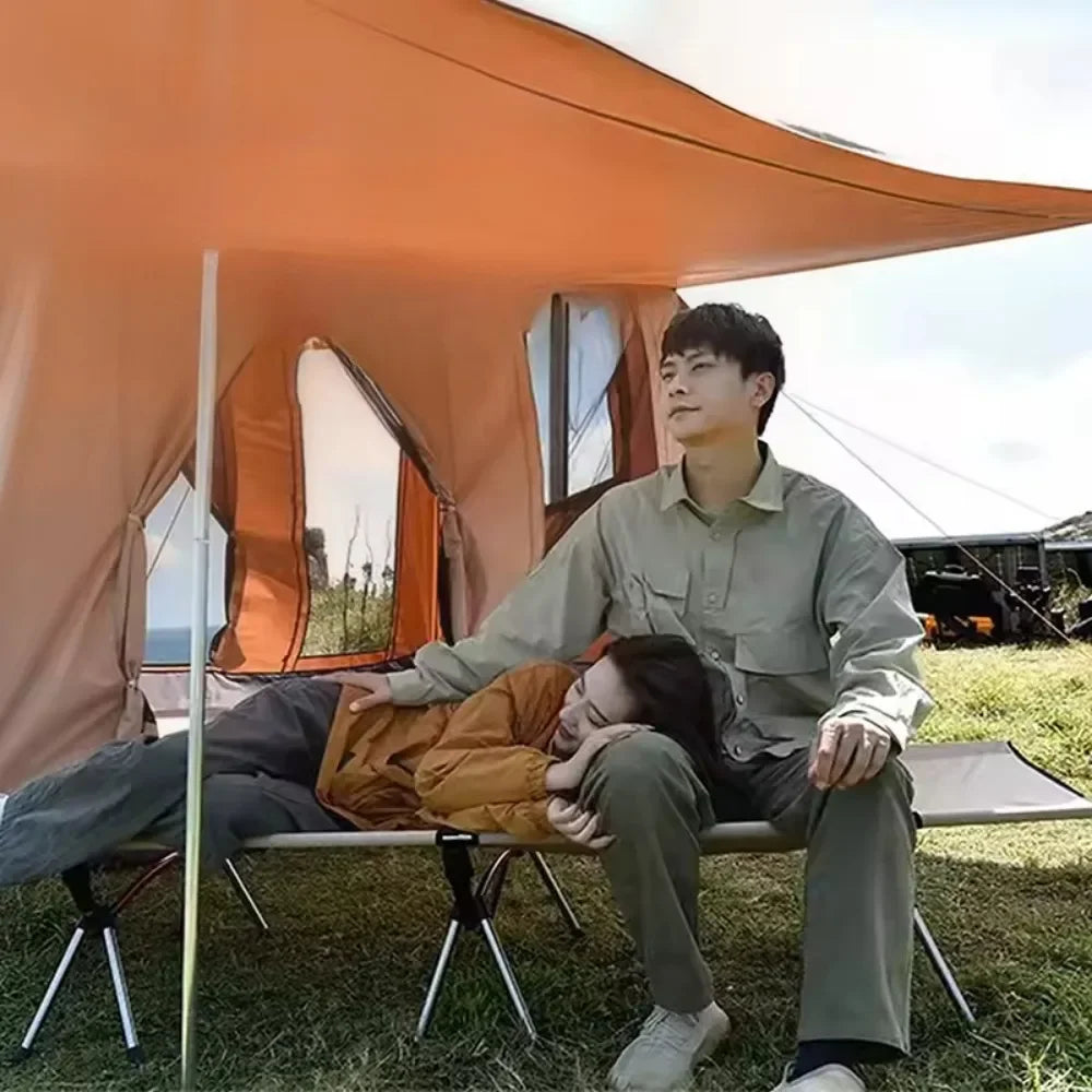 Camping Cot Outdoor Exquisite Camping Folding Bed Lightweight and Portable Car Picnic Seating Stable and Comfortable Single Bed