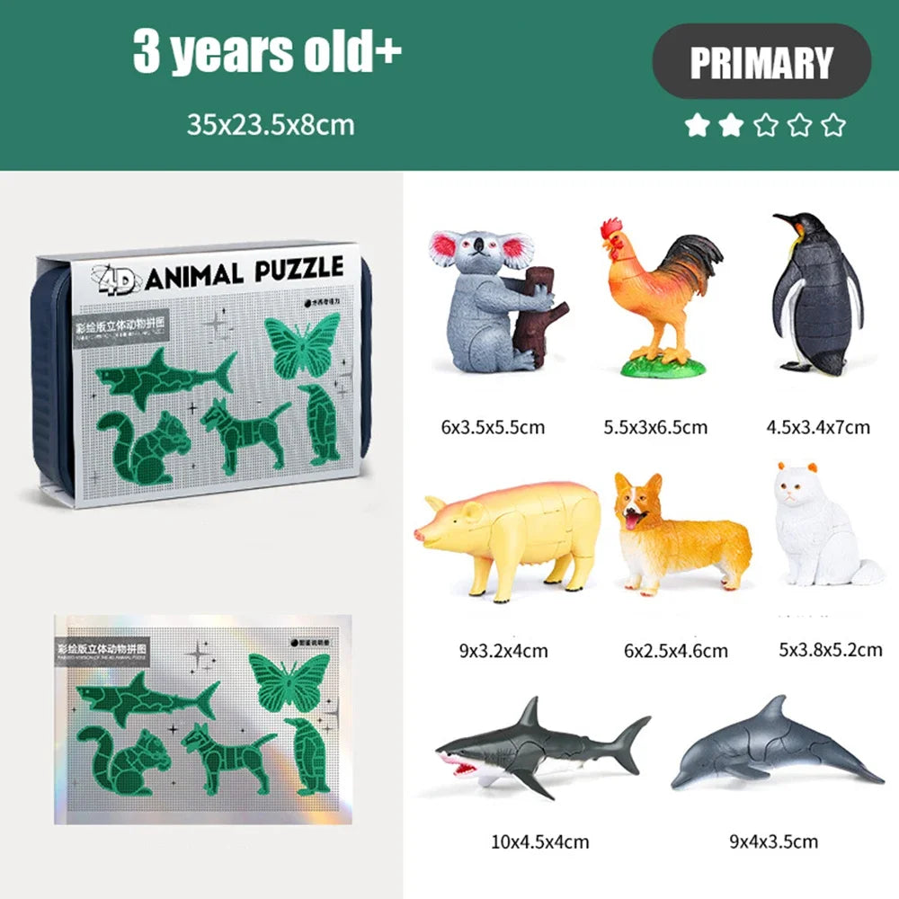 New DIY Assembled Simulated Insect & Animal Model - Children's Room Desktop Decoration Ornaments, Educational Toys & Kids' Gift