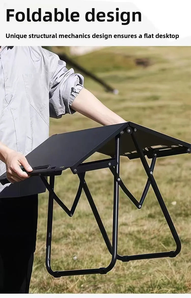 Outdoor folding table, easy to install, camping table, aluminum alloy, lightweight picnic table, portable storage,multi-function