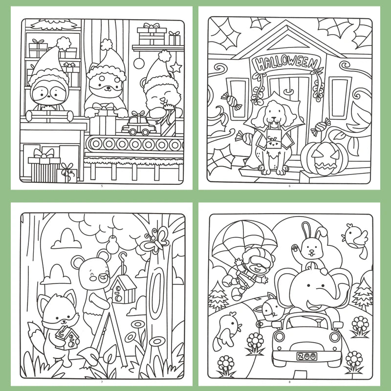 1 Book, 24-page Fun Coloring Book, Animal World, Girl's Time, Ocean Animal Theme, Children and Adult Drawing Picture Book