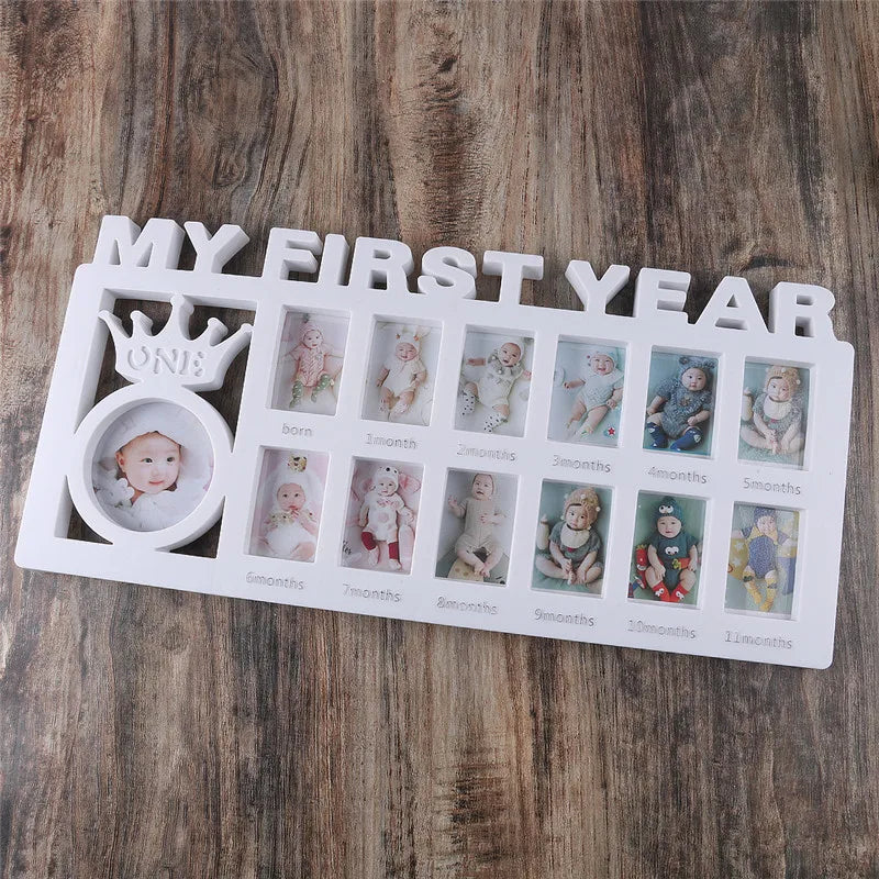 Baby Keepsake Frame 0-12 Months Pictures My First Year Photo Frame Newborn Memory Gifts Souvenirs Photo Frame For Babies