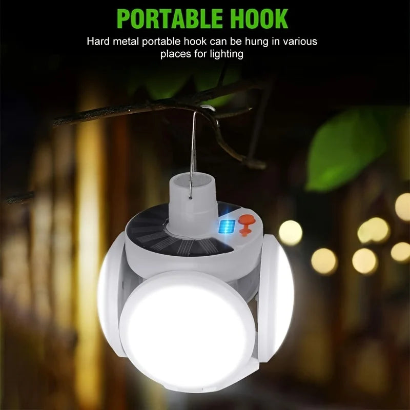 Rechargeable LED Camping Lantern With folding LED floodlight Portable Tent Light With 3 Light Modes For Camping, Hiking, Fishing