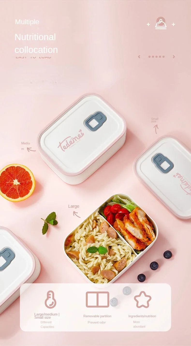 Bento Lunch Box  Sealed Leak Proof Cute Anti Drop Safe for Students Suitable for Microwave Heating Children's Lunch Box