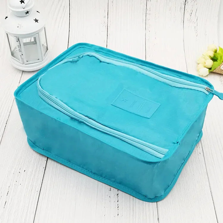 1pc Multifunctional Waterproof Shoes Clothing Bag Convenient Travel Storage Bag Nylon Portable Organizer Bags Shoe Sorting Pouch