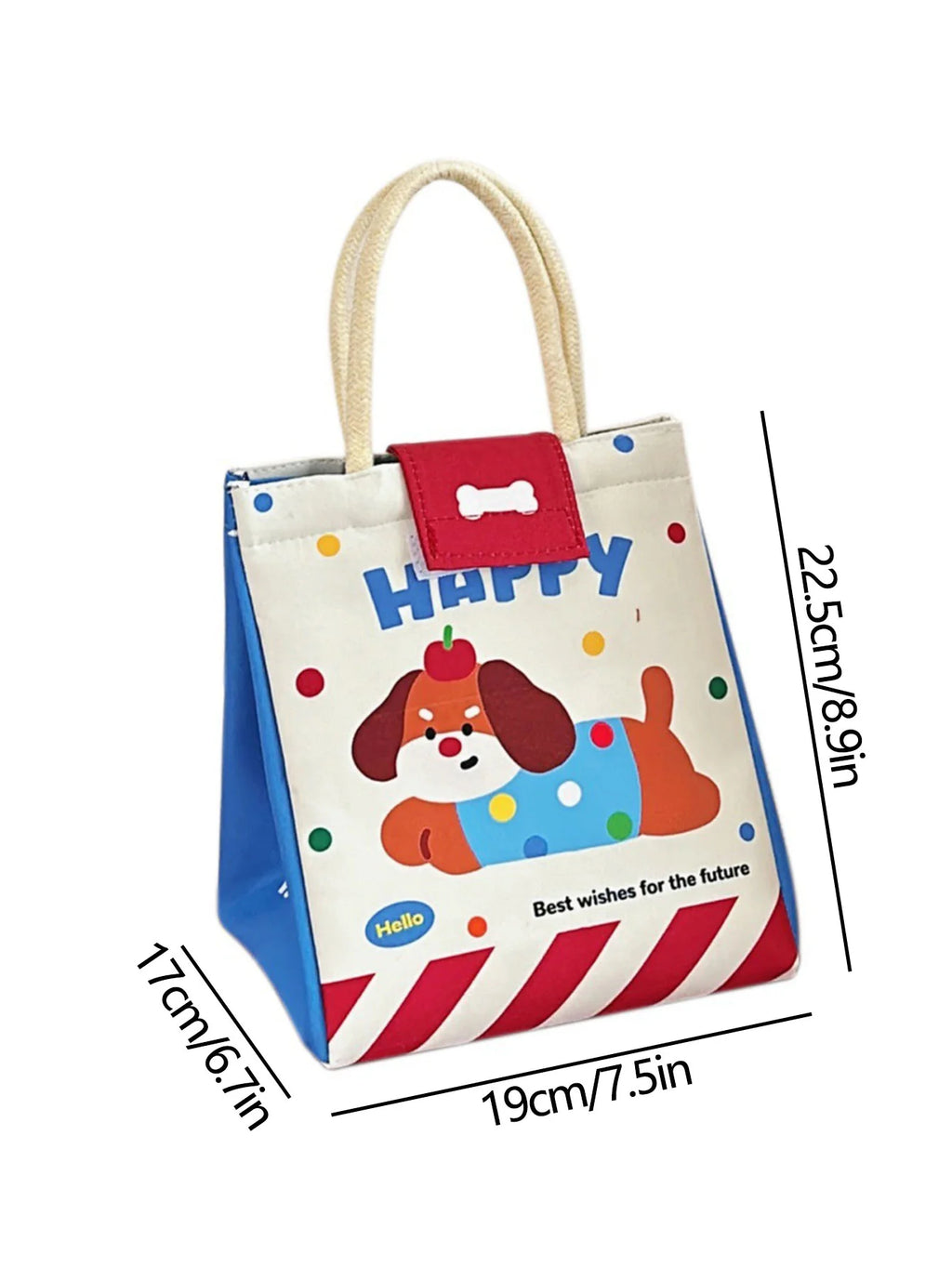 Cute Bento Bag For Office Workers Large Capacity Tote Bag Cartoon Insulated Fresh-Keeping Bag Student Lunch Box Bag