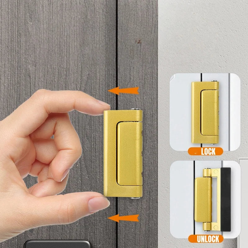 New Inward Home Security Door Reinforcement Lock,3 Inch Stop,Aluminum Alloy Anti-theft Door Locks Preventing Unauthorized Entry