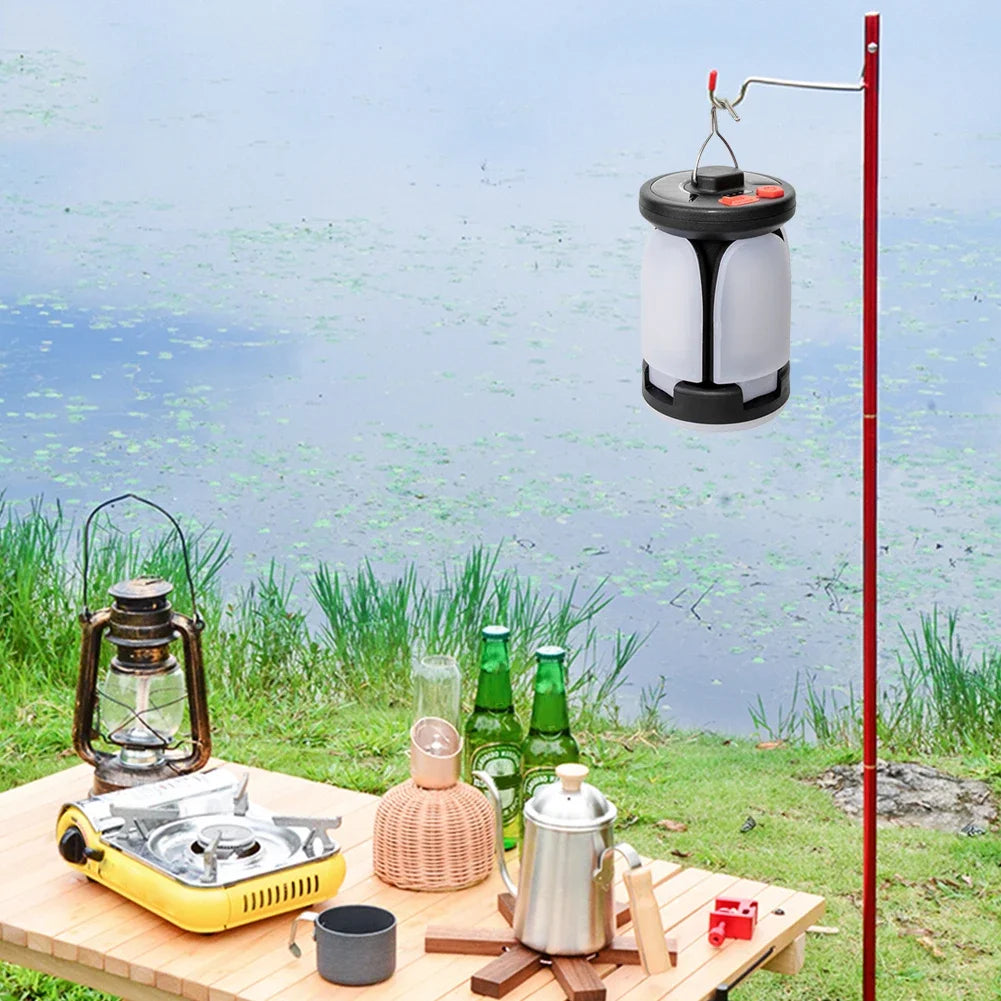 Rechargeable LED Camping Lantern With folding LED floodlight Portable Tent Light With 3 Light Modes For Camping, Hiking, Fishing