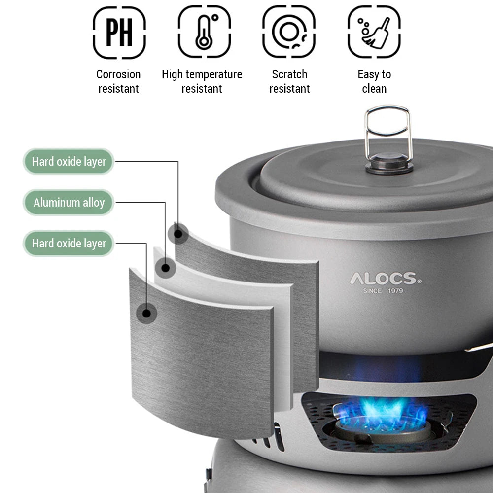 Camping Cookware Portable Camping Stove Outdoor Cooking Set for Backpacking Hiking Picnic BBQ