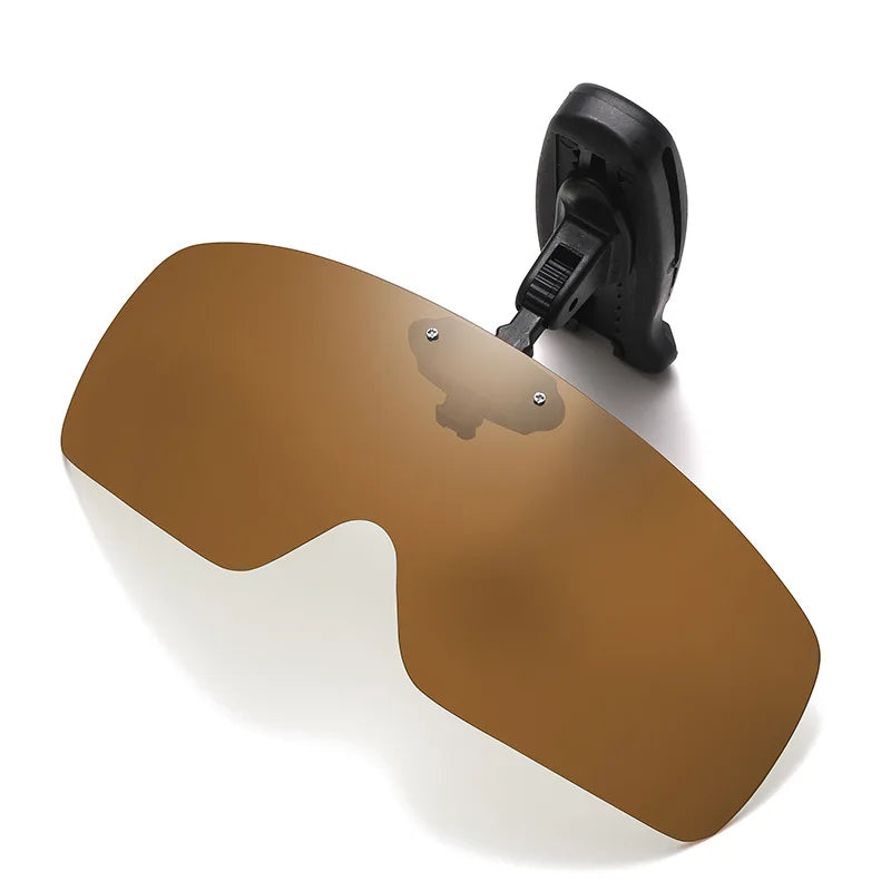 SU01 Fishing Sunglasses with Cap Clip Anti-UV Polarized Wine, Yellow, Gray, Black, Dark Green Coffee especially for Wore Glasses