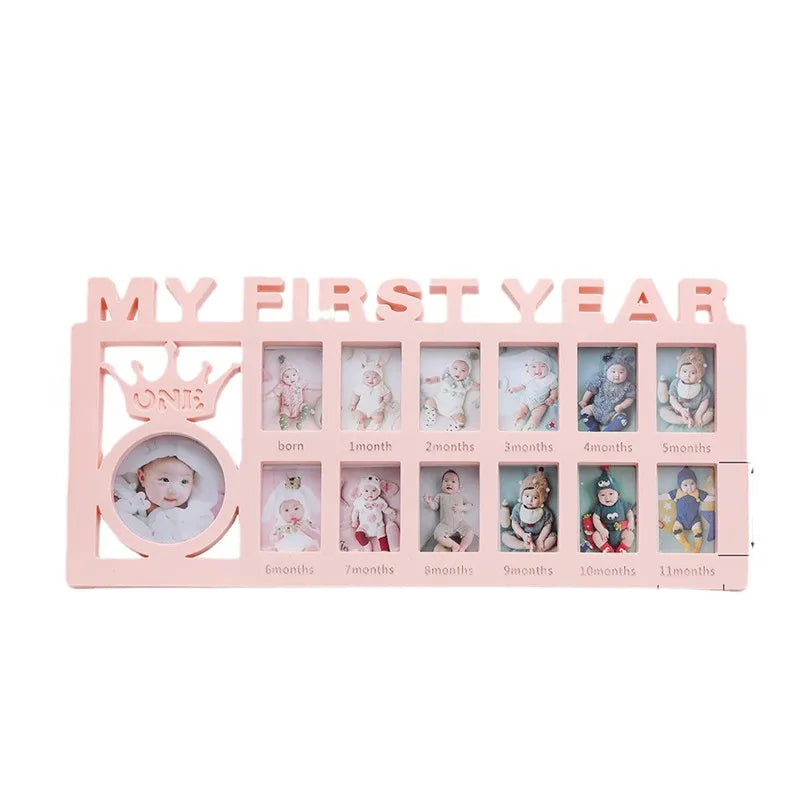 Baby Keepsake Frame 0-12 Months Pictures My First Year Photo Frame Newborn Memory Gifts Souvenirs Photo Frame For Babies