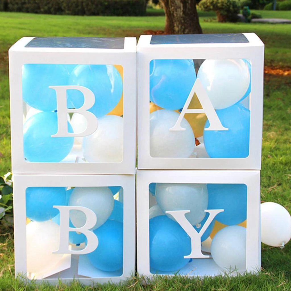BABY Balloon Box Baby Shower Decoration Boy Girl One Year Frist One 1st Birthday Birthday Party Docor Kids Gender Reveal Decor