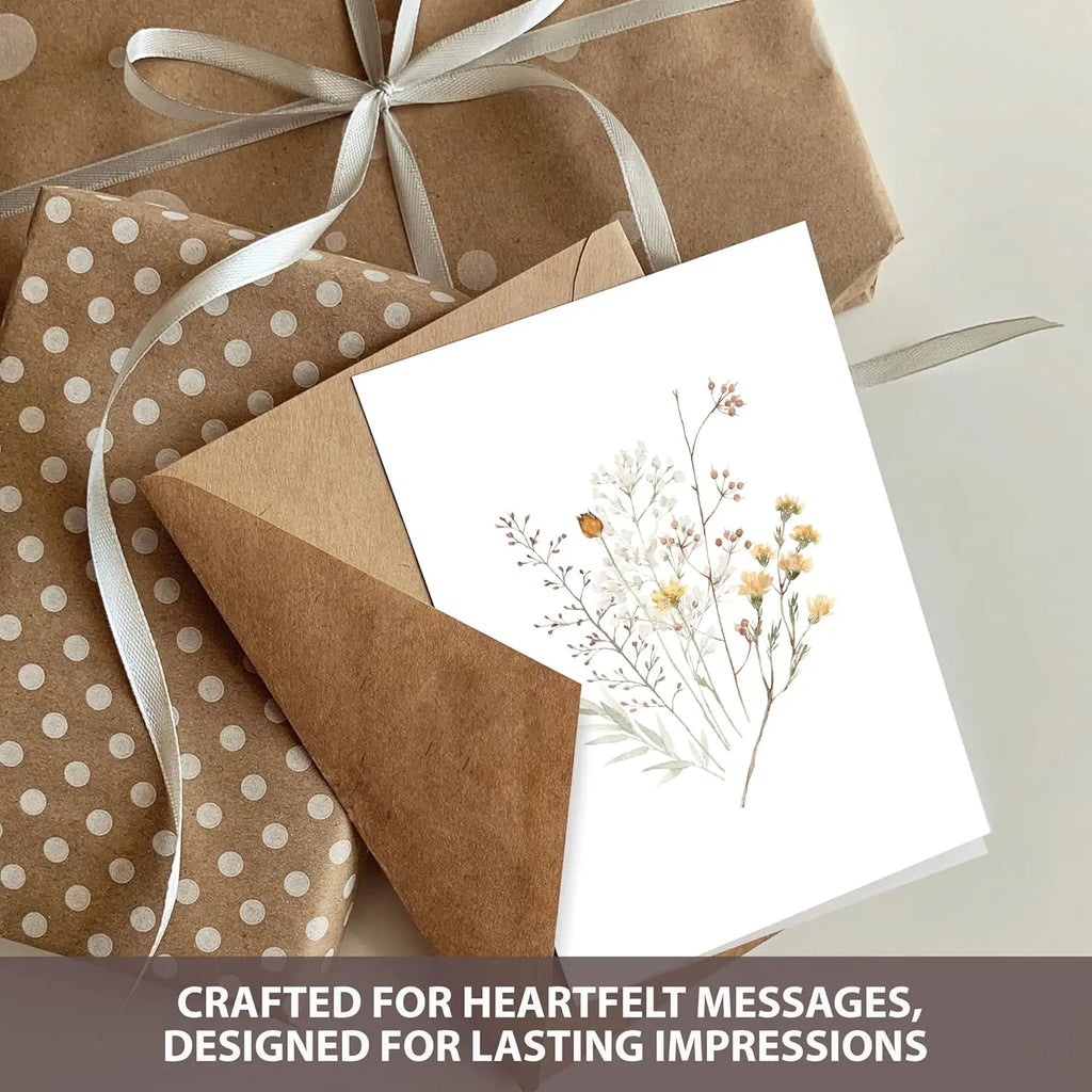 10 Pack Blank Greet Cards, Beautiful Watercolor Wildflower Blank Note Cards, Perfect Stationary Set For All Occasions