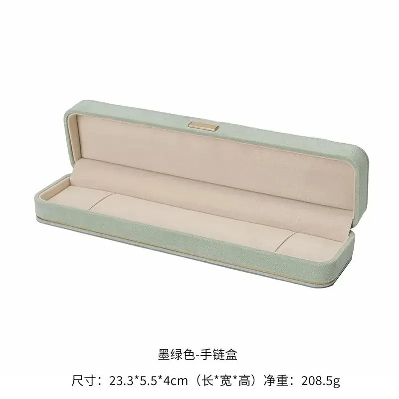 Luxury Velvet Jewelry Set Gift Box Mint Green Storage Organizer for Ring Bracelet Necklace Pendant Bulk Quantity