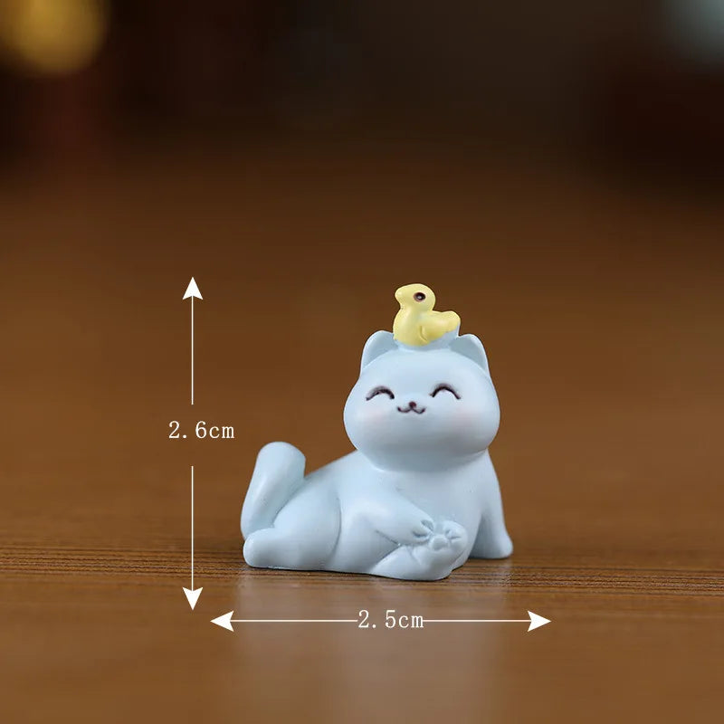 Daily Life Of Cat Statue Figurine Animal Model Cute Cat Small Sofa Furniture Decor for Room Birthday Toy for Kid Home Decoration