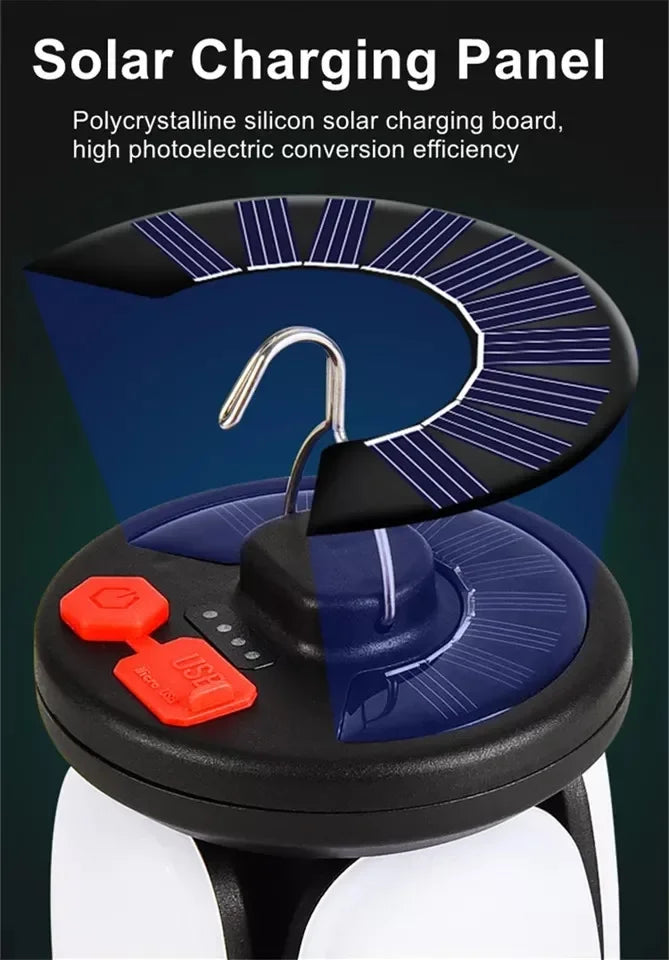 Rechargeable LED Camping Lantern With folding LED floodlight Portable Tent Light With 3 Light Modes For Camping, Hiking, Fishing