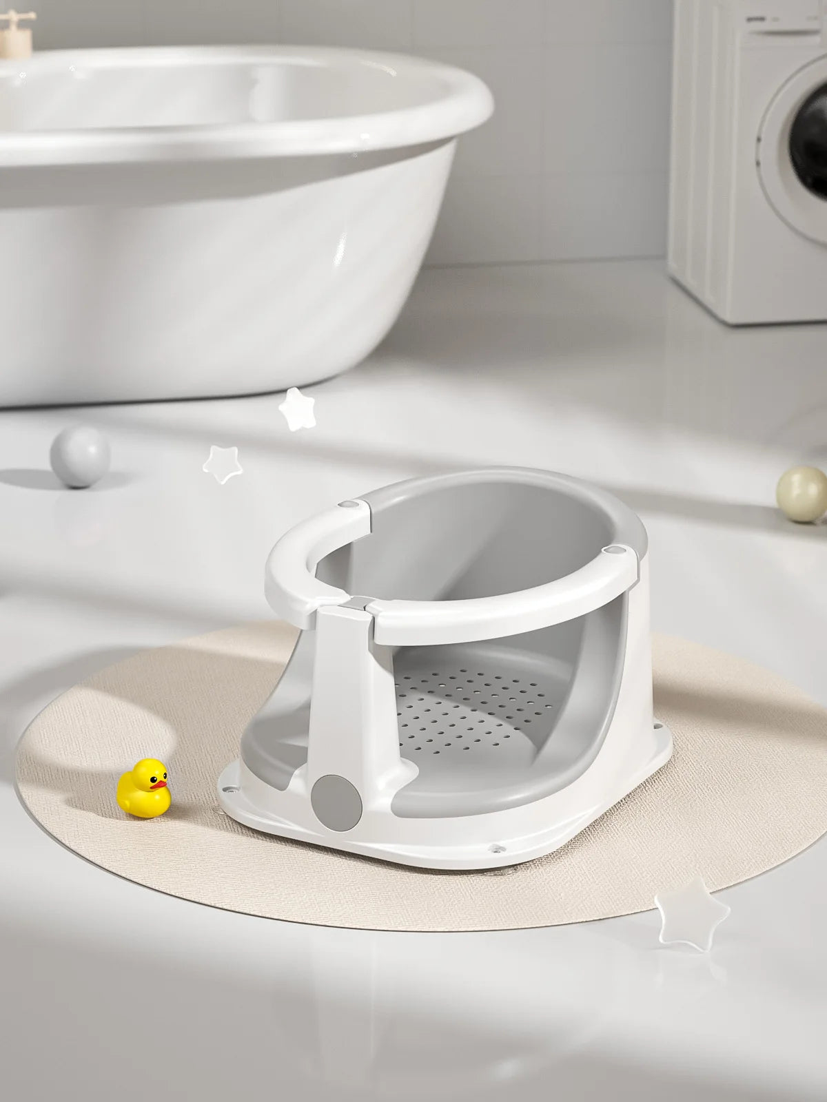 Baby Bath Seat, Baby Bath Support, Baby Sit Up Bath Seat, Children Safety Shower Assistance Supplies for Home Travel Housewarmin