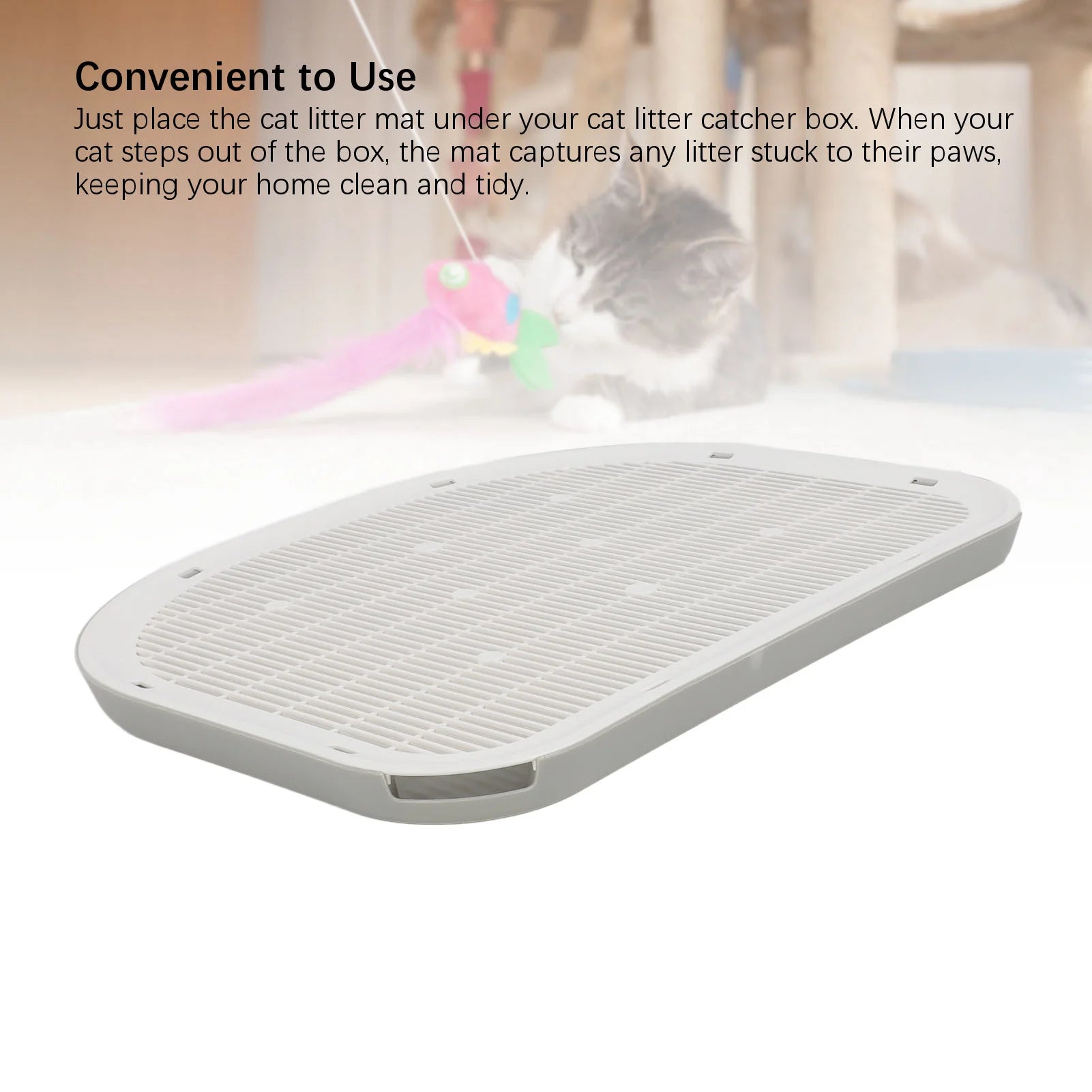 Cat Litter Mat Cat Litter Mat Waterproof Sturdy Anti Slip Leakage Resistant Easy to Clean Cat Litter Trapping Mat for Home