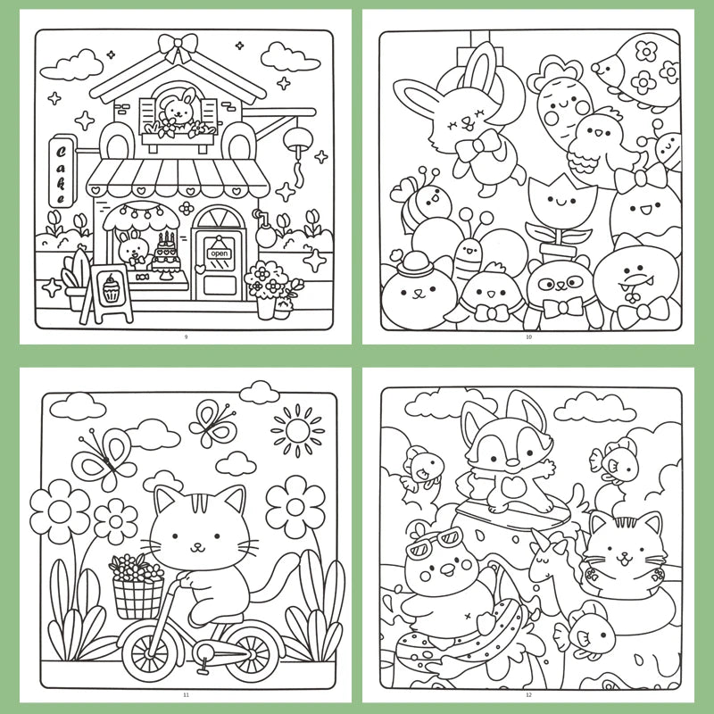 1 Book, 24-page Fun Coloring Book, Animal World, Girl's Time, Ocean Animal Theme, Children and Adult Drawing Picture Book