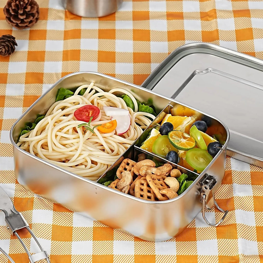 Bento Lunch Box adults, 304 Stainless Steel airtight lunchbox Food taper Meal Prep Containers,Packed lunch Bento Box BPA-free