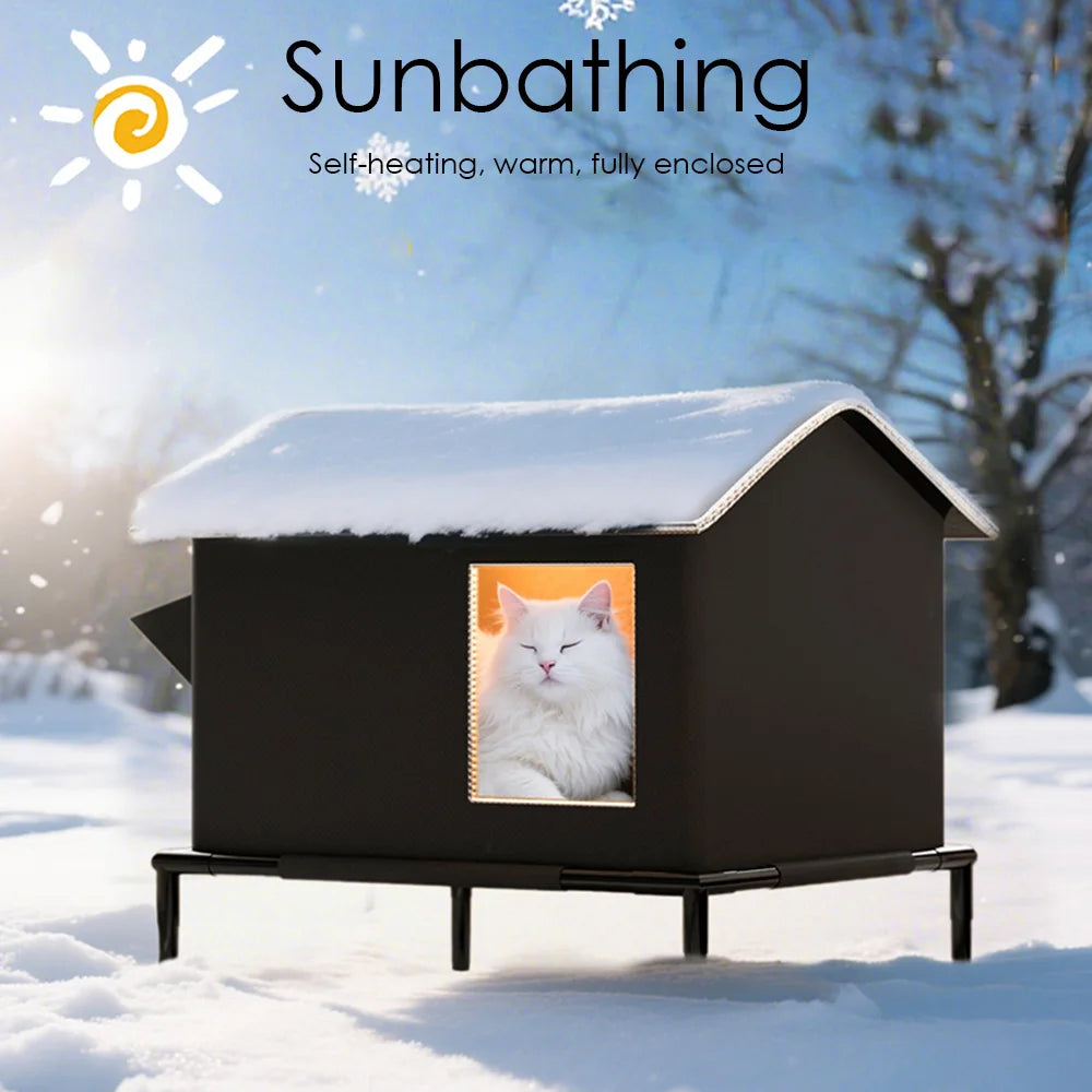 Cat House for Outdoor Puppy Waterproof Fully Insulated Selfwarming Shelter for Stray and Feral Cat Houses Beds for Indoor Cats
