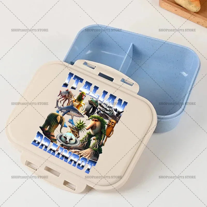 Italian Brainrot Bento Lunch Box Tralalero Tralala Boy Girl Food Storage Containers Kids School Picnic Lunchbox Dinner Case Gift
