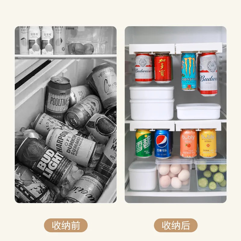 Refrigerator Storage Cabinet Drawer Can Dispenser Beverage Rack Plastic Food Storage Rack  Fridge Organizer Kitchen