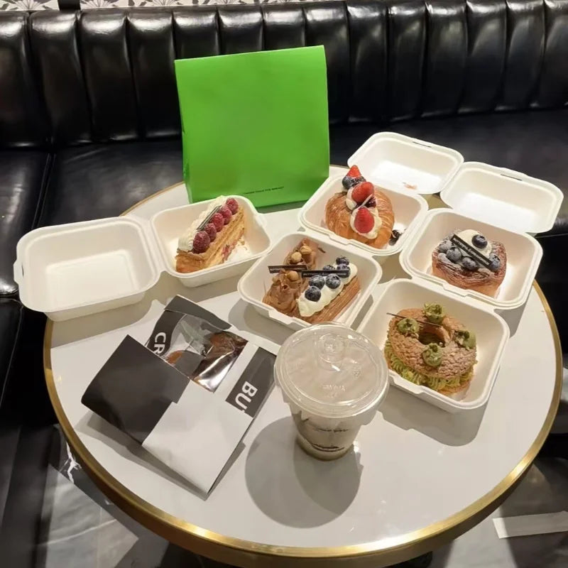 10pcs Disposable packaging box cake packaging box surprise bouquet packaging box bento packaging box hamburger packaging box