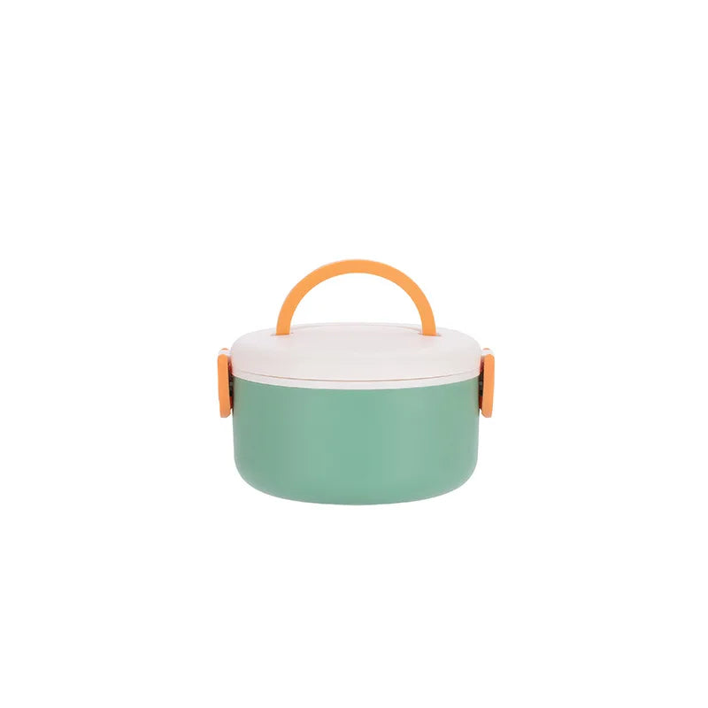 Cartoon Bento Box for Kids School Food Storage Container Microwavable Portable Picnic Basket Round Lunchbox with Handle