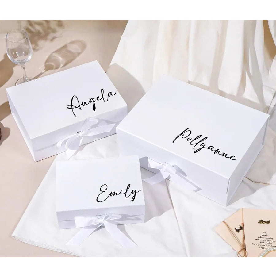 Custom Gift Box with Ribbon, Personalized Gift Box for Wedding Gift Box, Baby Keepsake Box, Birthday Gift Box, Luxury Gift Box