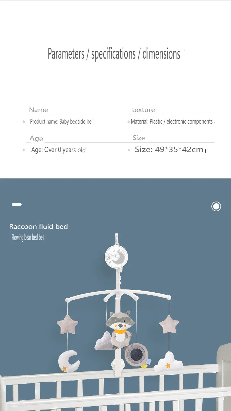 Baby Musical Crib Mobile With Hanging Rotating Toys Infant Bed Decoration Bedside Bell Toy Ringing Toys For Babies Boy And Girl