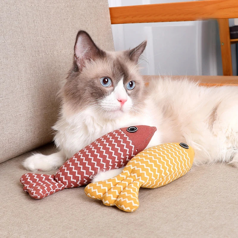 Cat Toys Fish Interactive Cat Toy Cat Chew Toy Simulation Fish Cat Pillow Kitten Exercise Kicker Toys for Indoor Cats Kitty Kit