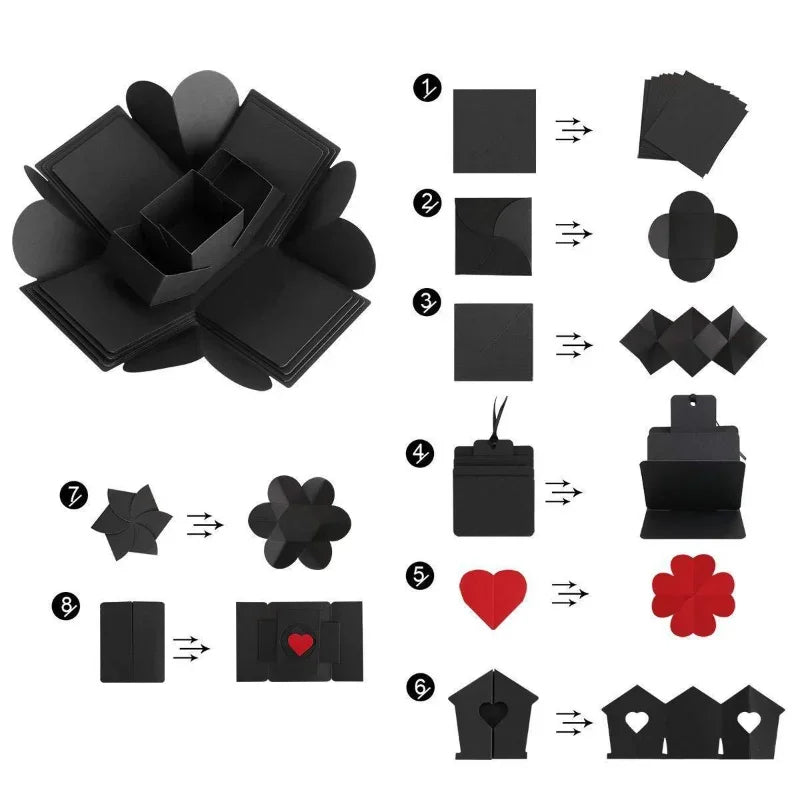 1Set Explosion Photo Album Gift Box Storage Box Valentine's Day Surprise Gift Box Romantic Couple Creative Gift