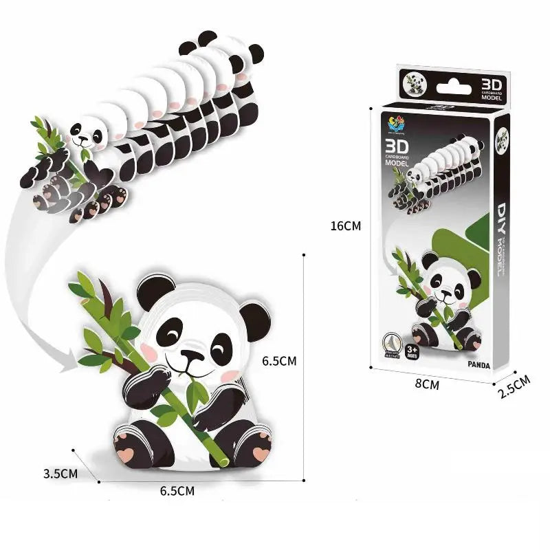 1 Set Kids Educational Montessori Toys Funny DIY Manual Assembly Three-dimensional Model Animal 3D Paper Puzzle Toy