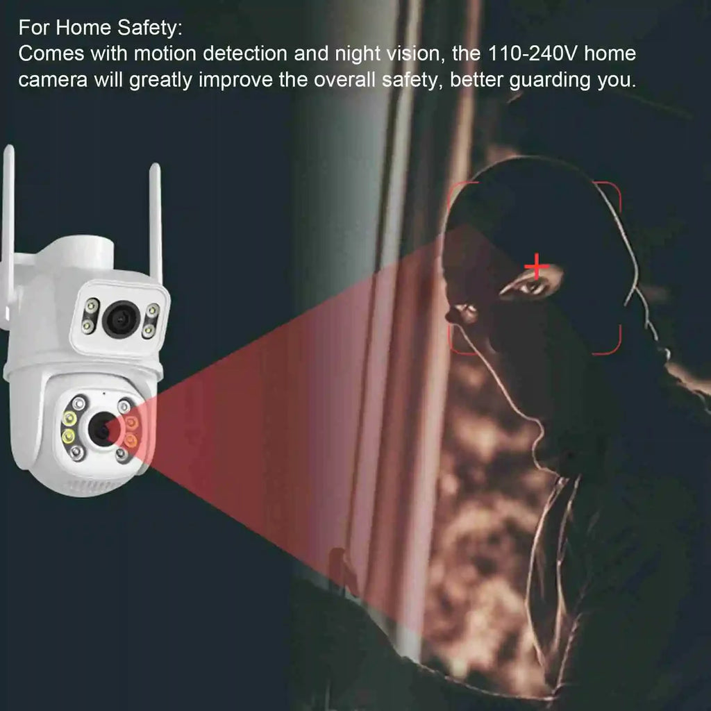 Security Camera WiFi Dual Lens 6MP Night Vision HD  Motion Detection for Home Outdoor