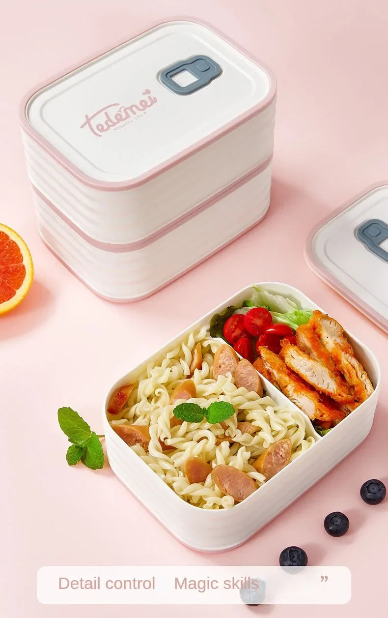 Bento Lunch Box  Sealed Leak Proof Cute Anti Drop Safe for Students Suitable for Microwave Heating Children's Lunch Box