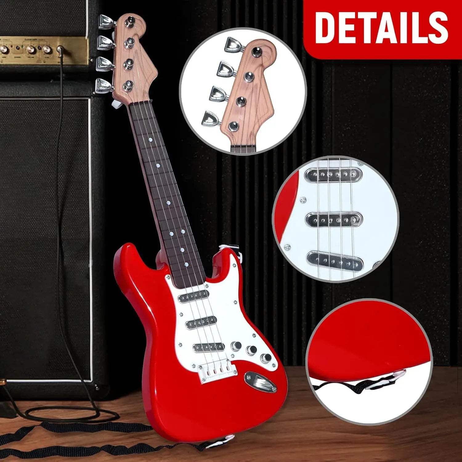 Kids Electric Guitar Toy - 4-String Multifunctional Electronic Musical Instrument, Portable Children's Guitar