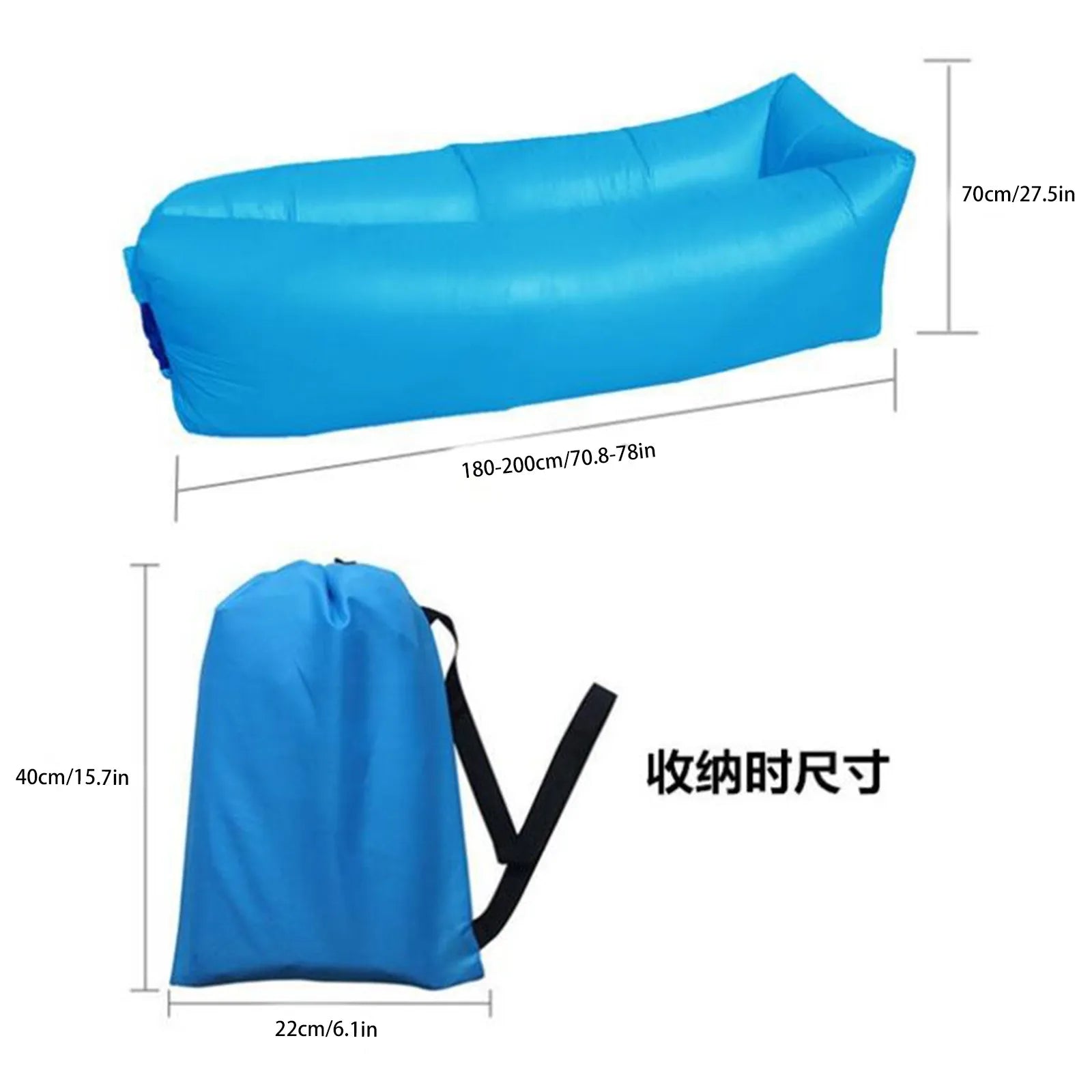 Outdoor Air Lazy Inflatable Sofa Bag Portable Camping Sofa Air Sleeping Bag Lunch Break Mattress Music Festival Concert Recliner