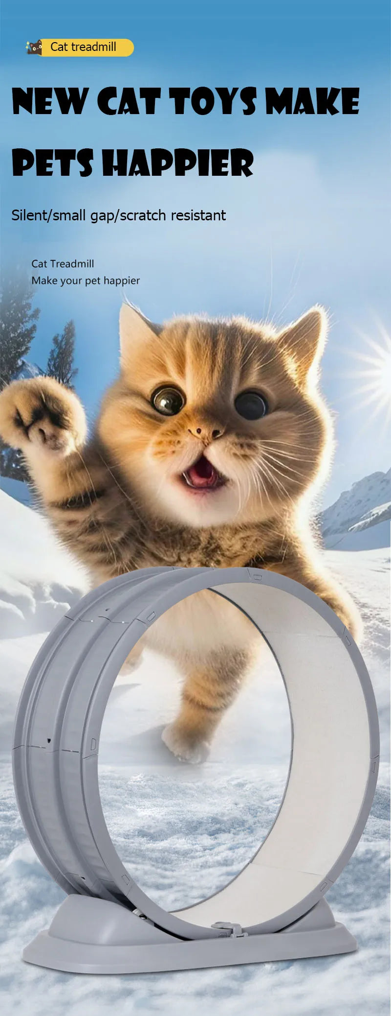 Cat treadmill, pet fitness roller, anti pinch foot exercise, running wheel, cat climbing frame, cat toys, pet supplies