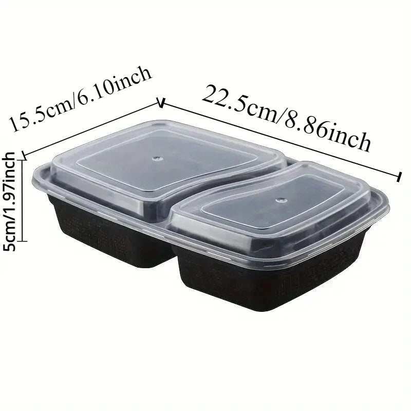 10PCS Lunch Boxes Compartments with Lids Disposable Bento Boxes Kitchen Storage Bento Fruit Takeaway Food Containers