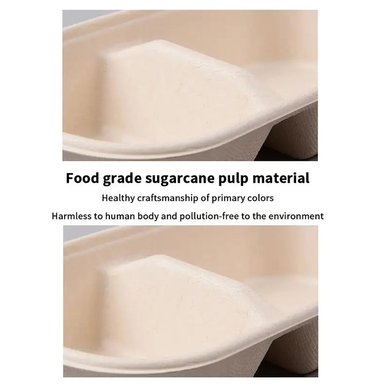 Bio-Degradable Disposable Pulp Salad Box; Quick Removal Fat Reducing Pulp Lunch Container; Light Meal Bento Box
