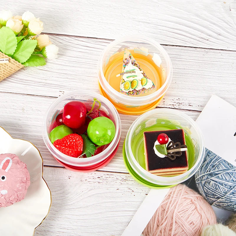 1Pcs 250/500ml Bento Box Children Plastic Cartoon Cute Lunch Box Outdoor Food Storage Container Kids Student Lunch Box Utensils