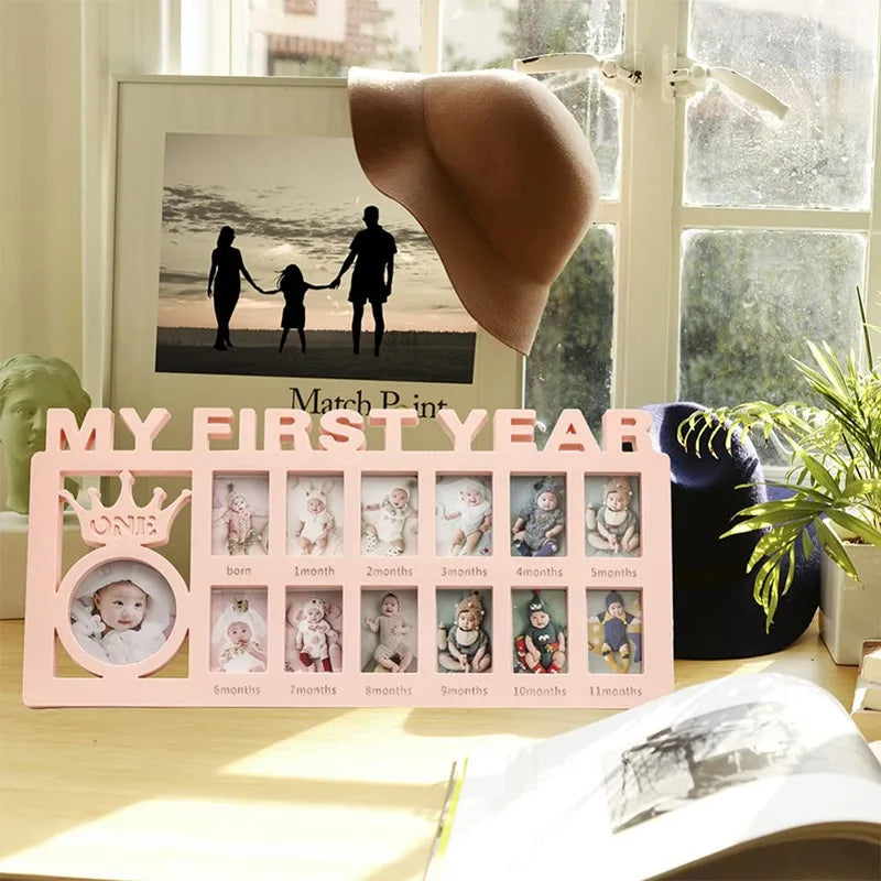 Baby Keepsake Frame 0-12 Months Pictures My First Year Photo Frame Newborn Memory Gifts Souvenirs Photo Frame For Babies