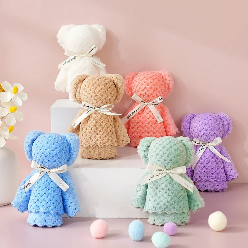 20pcs/10SET Teddy Bear Towel Gift Set, Wedding Companion Gift, Comes with Transparent Bag  Suitable for Christmas, Birthday